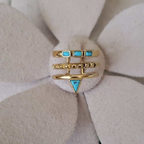 Stella & Dot Turquoise Stone ring, size 6 - Picture 3 of 4